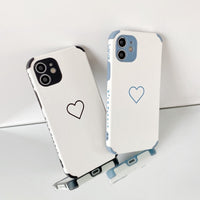 Soft Cortex Love Heart Phone Case For IPhone 13 12 11 Series