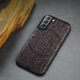 Black Ebony Wood 3D Carved Case For Samsung S21 Ultra Plus