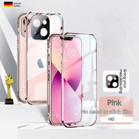 Metal Double Sided Glass Case For iPhone 14 13 12 series
