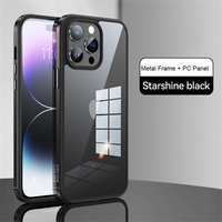 Shockproof Metal Frame Transparent PC Case For iPhone 14 13 series