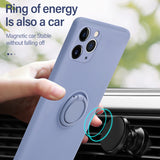 Luxury Magnetic Ring Holder Silicone Case For iPhone 13 12 11 Series