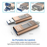 Portable USB 3 in 1 iFlash Drive for iPhone, iPad & Android