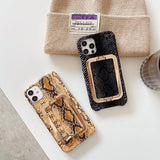 3D Metal Buckle Hard Leather Case for iPhone 12 11 Series
