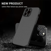 Carbon Fiber Texture Shockproof TPU Case For iPhone 13 12 11 Pro Max