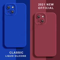 Luxury Original Soft Liquid Silicone Shockproof Case For iPhone 13 12 11 Series