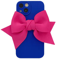 Fluorescence 3D Bow Matte Silicone Camera Protection Case for iPhone 13 12 11 Pro Max