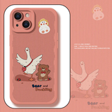 Cute Duck Color Square Block Pastel Case For iPhone 14 13 12 series