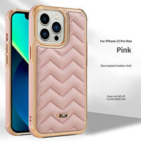 Leather Non Slip Electroplate Case for iPhone 14 13 12 series