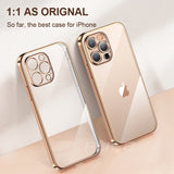 Luxury Plating Transparent Soft Silicone Case for iPhone 13 12 Series