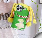 Funny Cartoon Dinosaur Non-Slip Shockproof Soft Silicone Case For iPhone 15 14 13 12 series