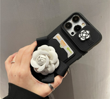 Cute 3D Camellia Flower WalletCase for iPhone 14 13 12 series