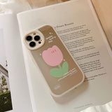 Tulip Flower Soft Mirror Case for iPhone 13 12 11 Pro Max Mini