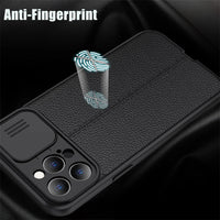 Luxury Leather Slide Camera Protection Case For iPhone 13 Series