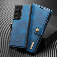 Luxury Genuine Leather Card Wallet Flip TPU Magnet Case For Samsung Galaxy S21 Series