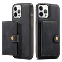 2 In 1 Magnetic Wallet Luxury Leather Phone Case for IPhone 13 12 11 Series