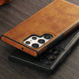 Car Line Stitching Leather Case for Samsung Galaxy S22 Ultra Plus
