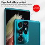 Luxury Hardware Plain Leather Shockproof Phone Case For Samsung Galaxy S21 S20 Note 20 Series