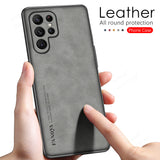 Leather Fundas Silicone Bumper Case for Samsung Galaxy S22 S21 Ultra 
Plus