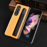 Luxury Fashion Leather Pen slot Case for Samsung Galaxy Z Fold 3