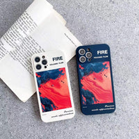 High Quality Right Angle Volcano Lava Soft Silicon Phone Case for iPhone 12 11 Series