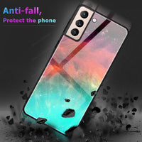 Color Tempered Glass Hard PC Case For Samsung Galaxy S21 Series