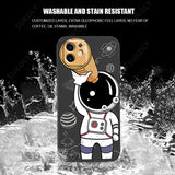 Astronaut Hand Lanyard Liquid Silicone Case for iPhone 13 12 11 Pro Max Mini