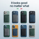 Alcantara Magnetic MagSafe Card Bag For iPhone 12 11 Series