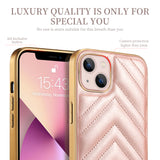 Luxury Leather Plating Bumper Shockproof Case for iPhone 13 Pro Max