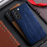 Wood Pattern Leather Case for Samsung Galaxy S21 S22 Ultra Plus FE