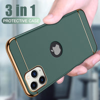 Luxury Plating 3 in 1 Matte Hard Back Case For iPhone 13 12 series