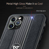 Camera Lens Protection Leather Metal Back Cover Case For Iphone 11 Series