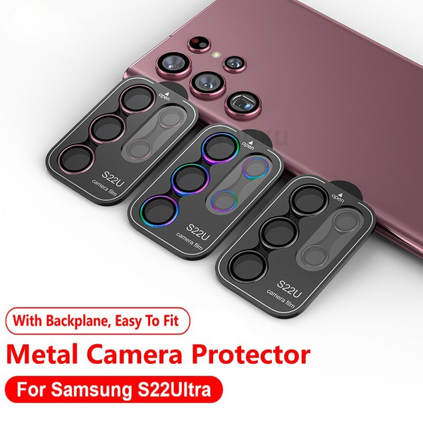 Camera Lens Protectors Metal Camera Ring Case Tempered Glass For Samsung Galaxy S23 S22 Ultra Plus