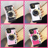 3D Retro Camera PU Leather Case For iPhone 13 12 11 series