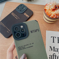 Fashion Simple Letter Strip Faux Leather Case for iPhone 13 12 11 Series