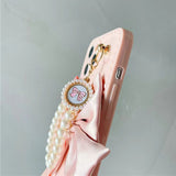 Luxury Fashion Pearl Bracelet Bow Case for iPhone 13 11 12 Pro Max Mini