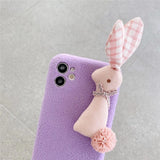 Korea Winter Furry Elephant Rabbit Cartoon Soft TPU Shockproof Case For iPhone 11 Series