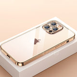 Luxury Plating Transparent Soft Silicone Case for iPhone 13 12 Series