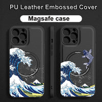 Leather Embossed Magsafe Case for iPhone 13 12 11 series