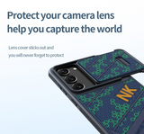 3D Texture Sport Style Slide Lens Case For Samsung S23 Ultra Plus