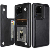 Luxury Slim Fit Premium Leather Card Slots Shockproof Flip Wallet Case for Samsung Galaxy S20 Ultra