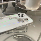 Heart Shaped Chain Soft Fashion Bracelet Transparent Phone Case for iPhone 12 11 Series