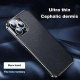 Plating Porsche Pattern Leather Case For iPhone 13 12 11 Series