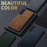Luxury Carmera Lens Protection Car Magnetic Shockproof PU Leather Phone Case For Samsung S21 Plus Ultra