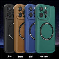 Leather Texture Magsafe Magnetic Wireless Charging Cases for iPhone 13 12 11 Pro Max