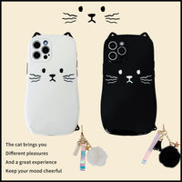 3D Cat Cute Creative Minimalism Case For iPhone 12 11 XS Series