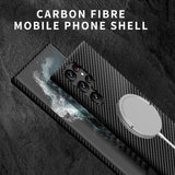 Carbon Fiber Texture Wireless Charging Case for Samsung Galaxy S22 S21 Plus Ultra