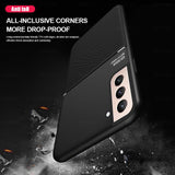 Car Magnetic Holder Leather Texture IQS Design Case for Samsung Galaxy S21 Series