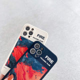 High Quality Right Angle Volcano Lava Soft Silicon Phone Case for iPhone 12 11 Series