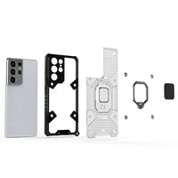 TPU+PC Transparent Armor Case With Ring For Samsung Galaxy S21 Note 20 Series