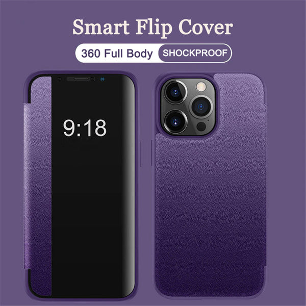 Luxury Smart Flip Leather Case for iPhone 14 13 12 series